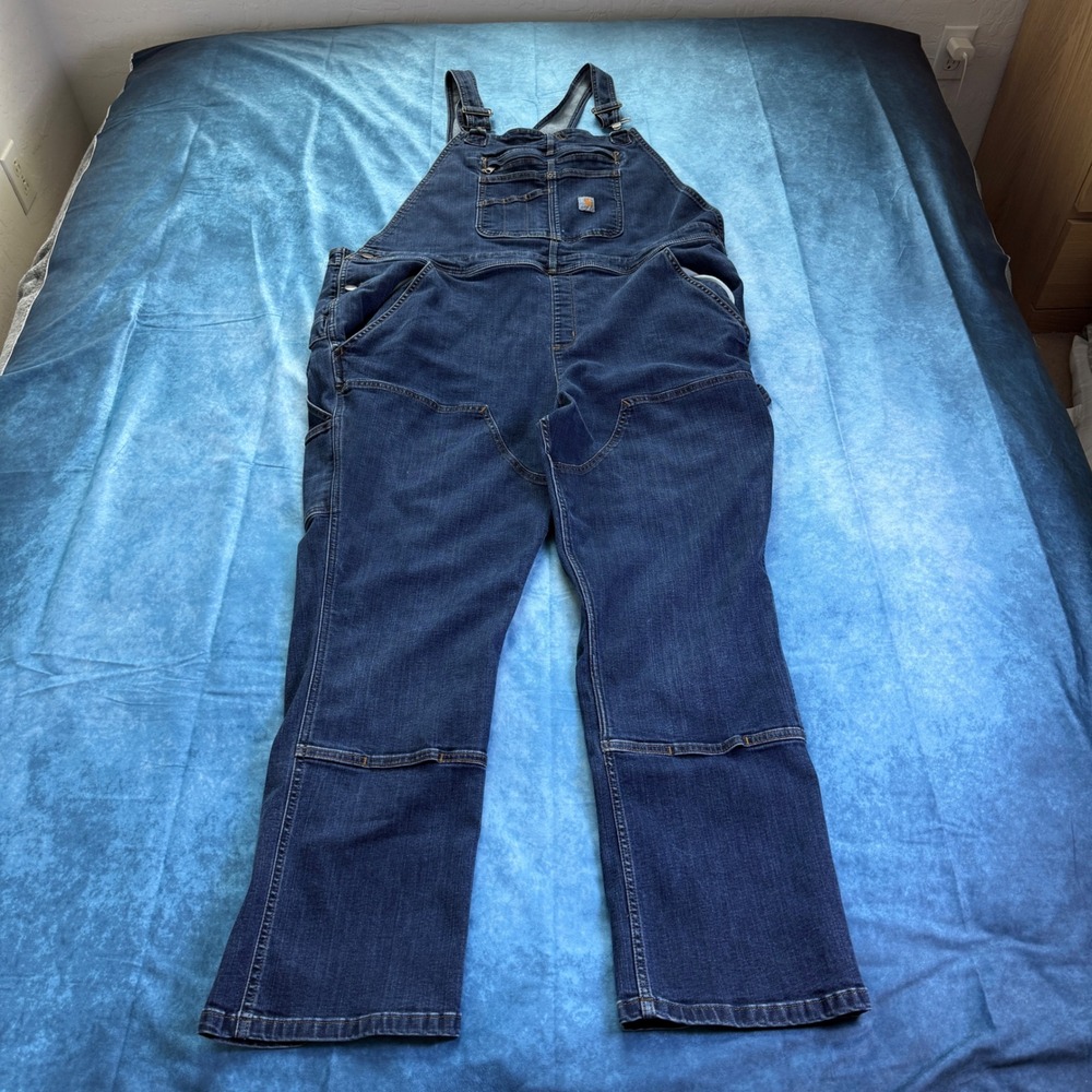 Carhartt Denim Bib Overalls XXL 20 Regular Workwear Utility‎ Carpenter